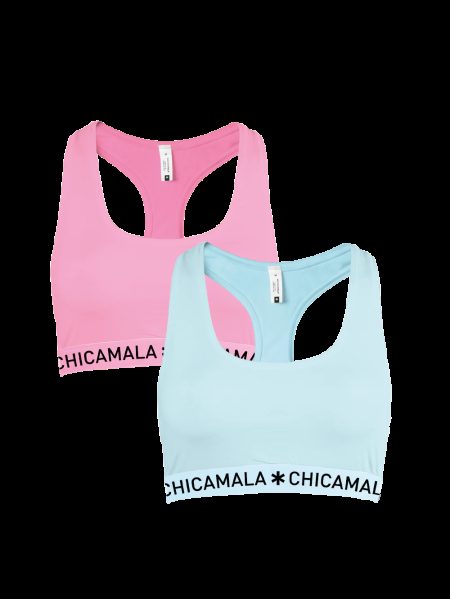 Muchachomalo Meisjes 2-pack racerback effen