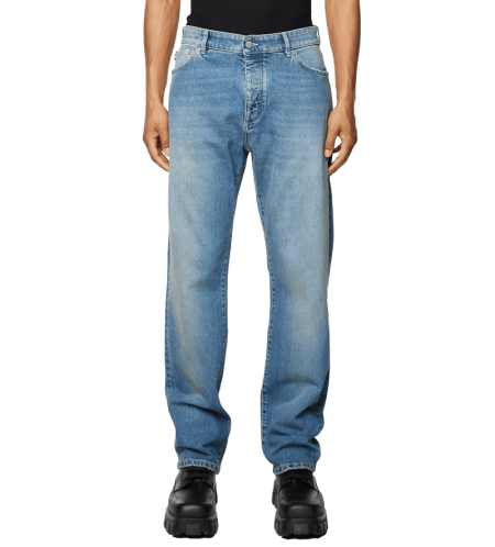 Straight Leg Denim Dark Blue Sand Wash - 34