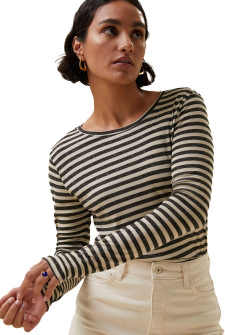 By-Bar Amsterdam Basic longsleeve stripe top chalk