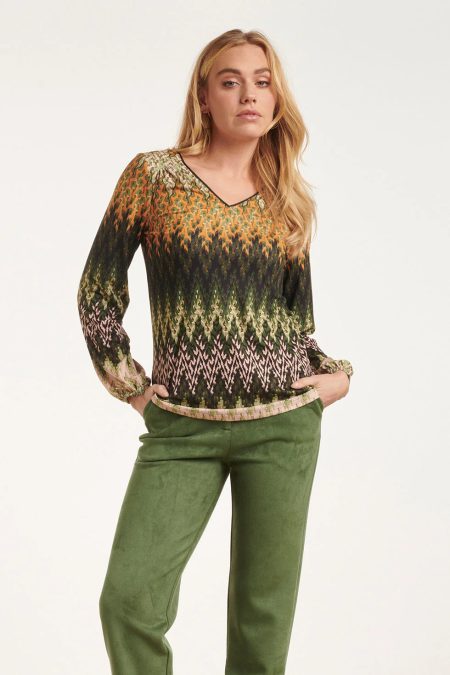 Smashed Lemon 24645 multicolour groentint zigzag top