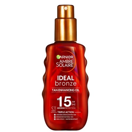 Garnier Ambre Solaire Ideal Bronze Beschermende Olie SPF15 Zonnebrandspray 150 ml