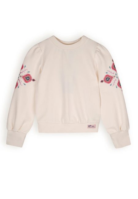 NoNo Meisjes sweater kulet pearled ivory