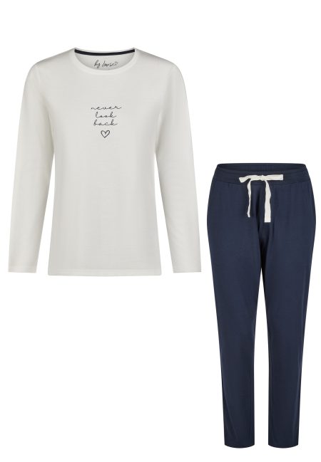 By Louise Essential dames pyjama set lang katoen off-white