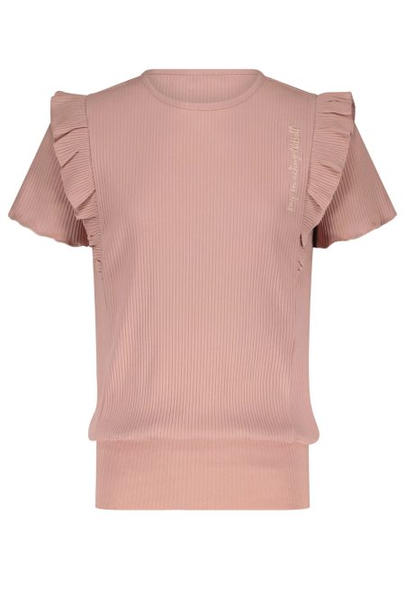 NoBell Meiden t-shirt kex met ruches op de schouder misty rose