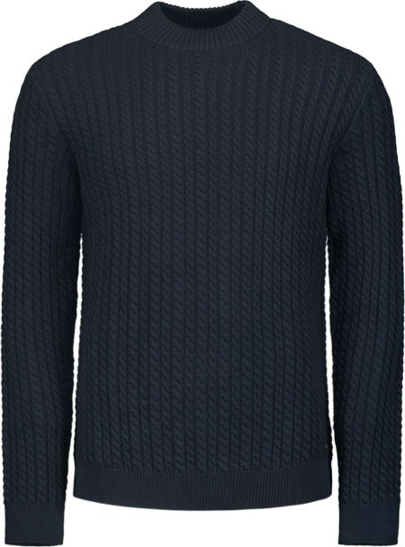 No Excess Pullover crewneck cable jacquard night