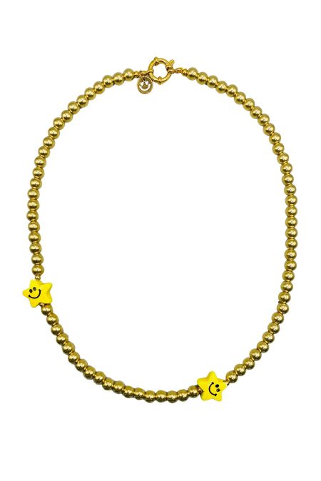 Bonnie studios Bs526 smiley gold necklace