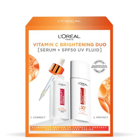 L'Oréal Paris Revitalift Pure Vitamine C Serum en SPF 50+ Onzichtbare Fluid Face Duo
