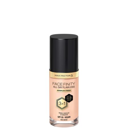 Max Factor Facefinity All Day Flawless 3 in 1 Vegan Foundation 30ml (Various Shades) - N55 - BEIGE