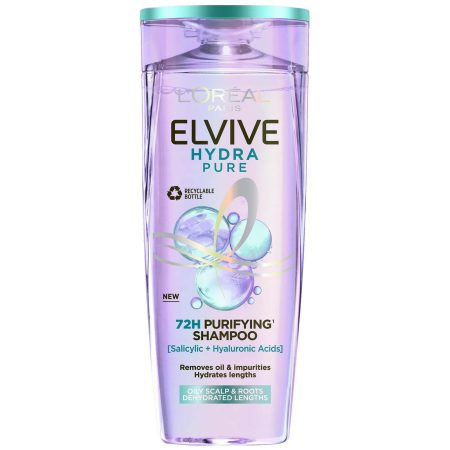 L'Oréal Paris Elvive Hydra Pure 72h Zuiverende Shampoo met Hyaluron en Salicylzuur 500 ml