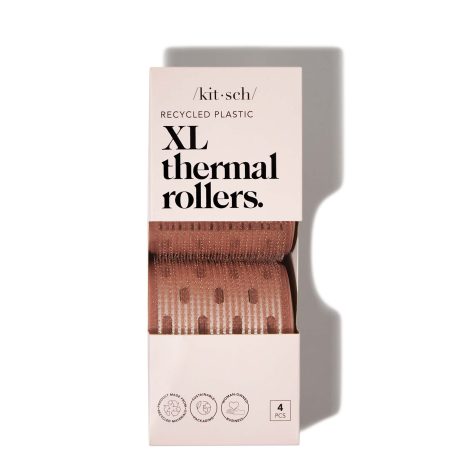 Kitsch Recycled Plastic XL Thermal Rollers 4 Piece Set - Terracotta