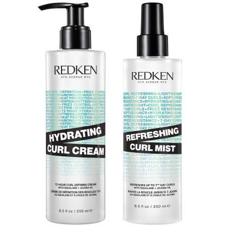 Redken Hydrating Curl Defining Cream and Refreshing Curl Hair Mist Bundle for Curly and Coily Hair
