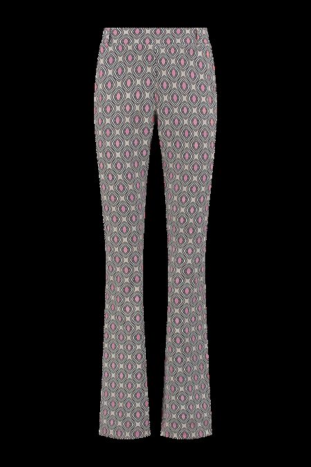 Helena Hart 7512disc Broek Flair Print Disc Flared Pink