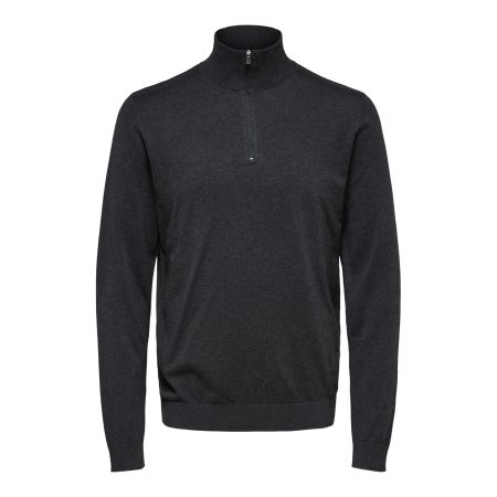 Berg Half Zip Cardigan Antraciet