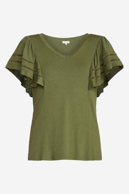 Maicazz Su24.60.033 Jalisa - Top T-shirt Korte Mouw Pale Green -d6