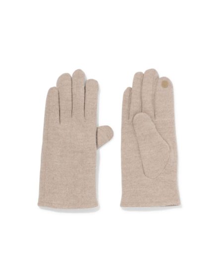 HEMA HEMA Dames Touchscreen Handschoenen Met Wol Taupe (taupe)