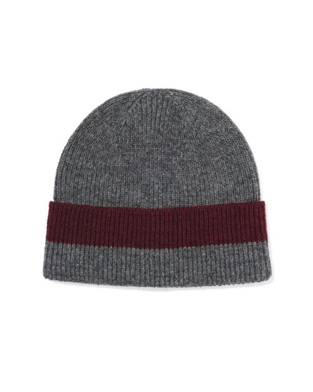 HEMA HEMA Herenbeanie Grijs-rood