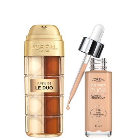 L'Oreal Paris Age Perfect Serum Le Duo 30ml & True Match Tinted Serum 30ml Bundle (Various Shades) - 2-3 Light