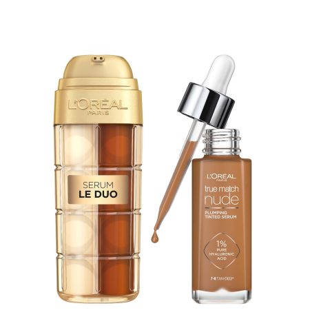 L'Oreal Paris Age Perfect Serum Le Duo 30ml & True Match Tinted Serum 30ml Bundle (Various Shades) - 7-8 Tan Deep