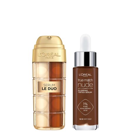 L'Oreal Paris Age Perfect Serum Le Duo 30ml & True Match Tinted Serum 30ml Bundle (Various Shades) - 10-12 Very Deep