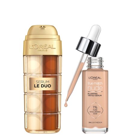 L'Oreal Paris Age Perfect Serum Le Duo 30ml & True Match Tinted Serum 30ml Bundle (Various Shades) - 4 Light Medium
