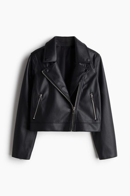 H & M - Kort bikerjack - Zwart