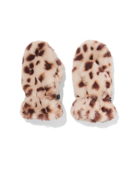 051 Kinderwanten Nepbont Luipaard Bruin (bruin)