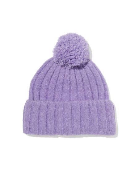 HEMA HEMA Kinder Beanie Pompon Lila (lila)