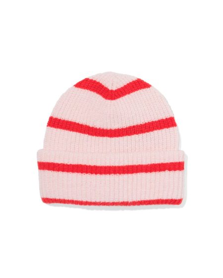 HEMA HEMA Kinder Beanie Strepen Roze (roze)