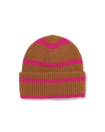 HEMA HEMA Kinder Beanie Strepen Taupe (taupe)