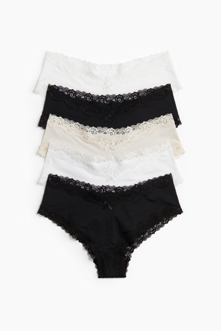 H & M - Set van 5 slips van microvezel - Hipster - Zwart