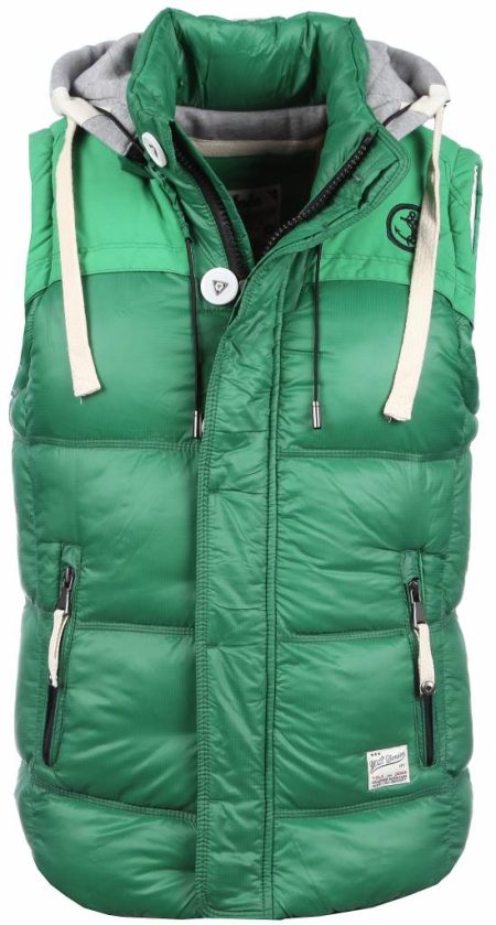 Enos Bodywarmer groen met capuchon