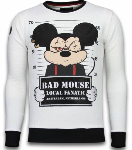 Local Fanatic Bad mouse rhinestone sweater