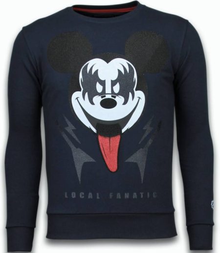 Local Fanatic Kiss my mickey rhinestone sweater