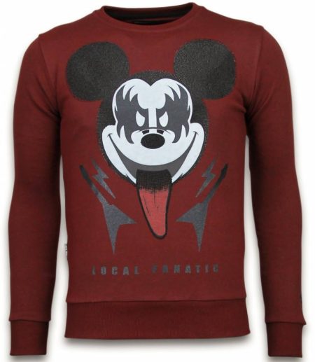 Local Fanatic Kiss my mickey rhinestone sweater