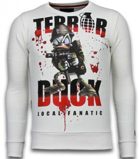 Local Fanatic Terror duck rhinestone sweater