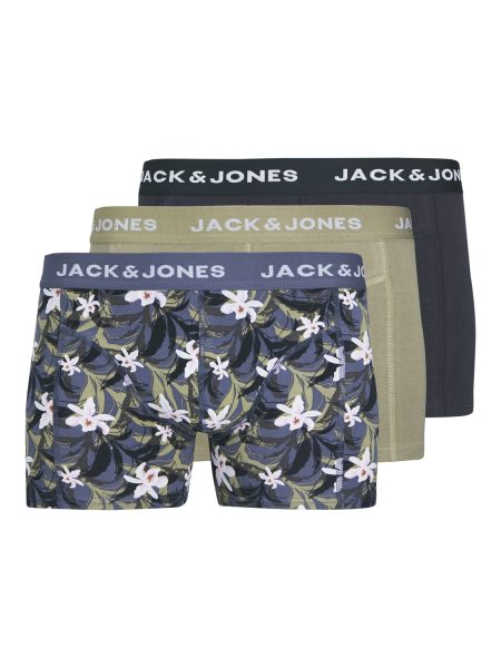 Jack - Jones Jacmason Flower Trunks 3 Pack 12263713 Boxershorts Night Sky Nightshadow Blue - Overland Trek