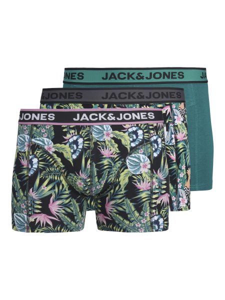 Jack - Jones Jacdrew Trunks 3 Pack Sn 12263874 Boxershorts Black Pink Carnation - Black