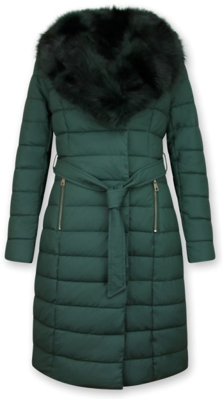 Gentile Bellini Lange winterjas parka met faux bontkraag