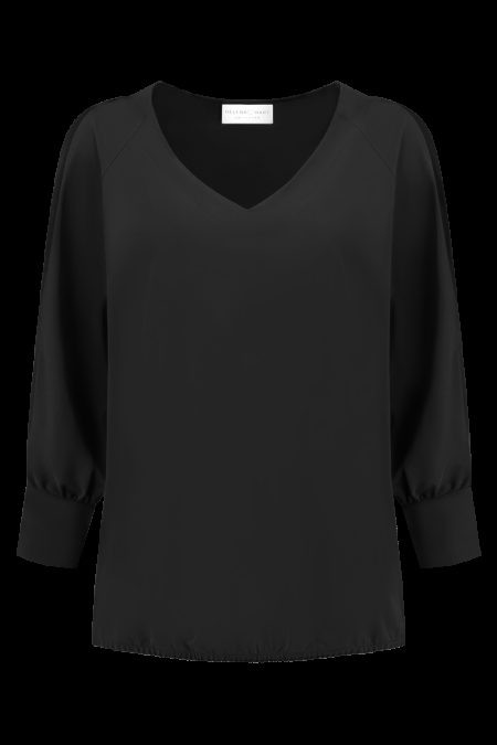 Helena Hart 7570 Top Hollie Transfer T-shirt Lange Mouw Zwart