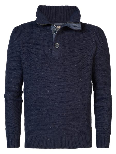 Petrol M-3040-kwc226 Knitwear Collar Trui 5120 Sky Captain