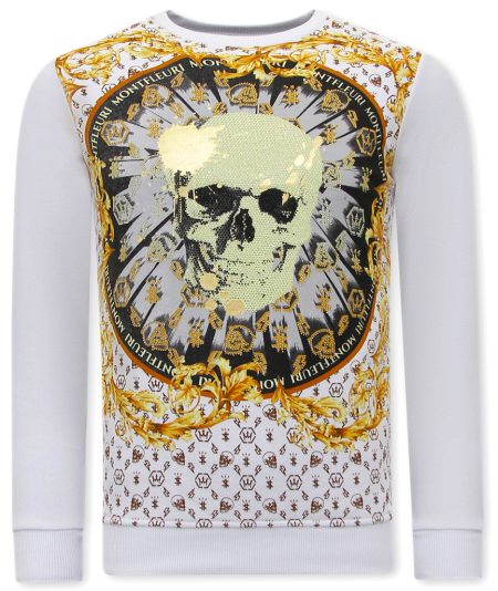 Tony Backer Sweater met print skull strass