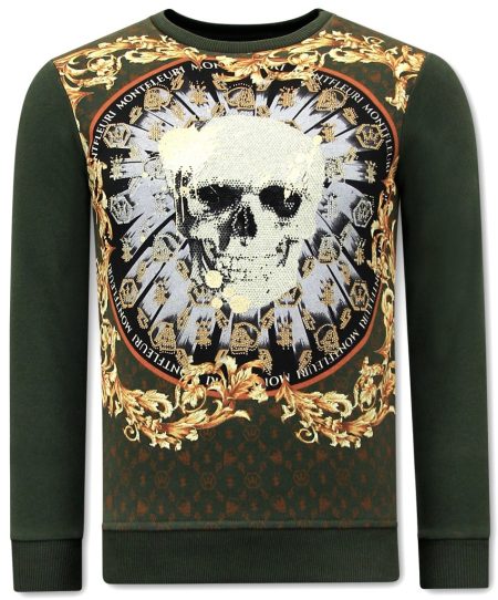 Tony Backer Sweater met print skull strass