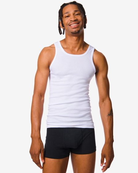 HEMA HEMA Herenhemden Rib - 2 Stuks Wit (wit)