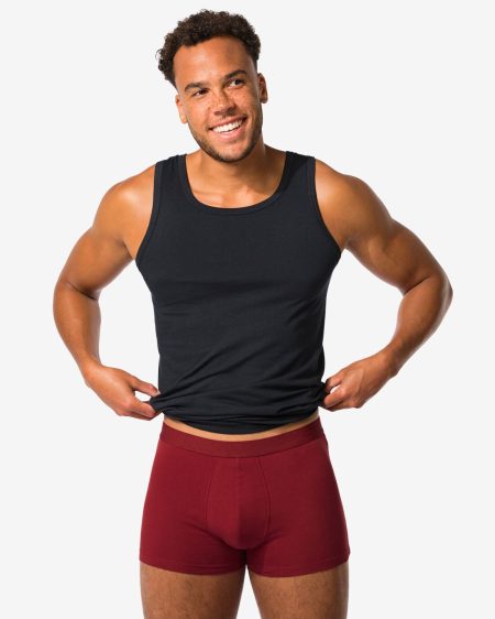 HEMA Korte Herenboxers Katoen Stretch - 3 Stuks Rood (rood)