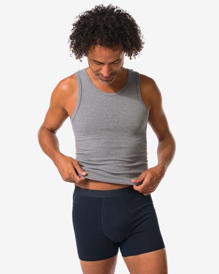 HEMA Korte Herenboxers - 3 Stuks Donkerblauw (donkerblauw)