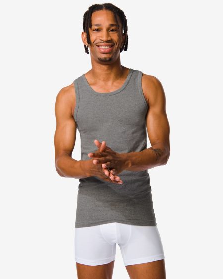 HEMA HEMA Herenhemden Perfect Comfort Naadloos - 2 Stuks Grijs (grijs)