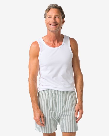 HEMA Losse Herenboxer Strepen Donkergroen (donkergroen)