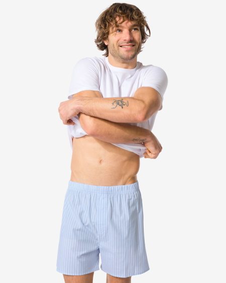 HEMA HEMA Losse Herenboxer Strepen Blauw (blauw)