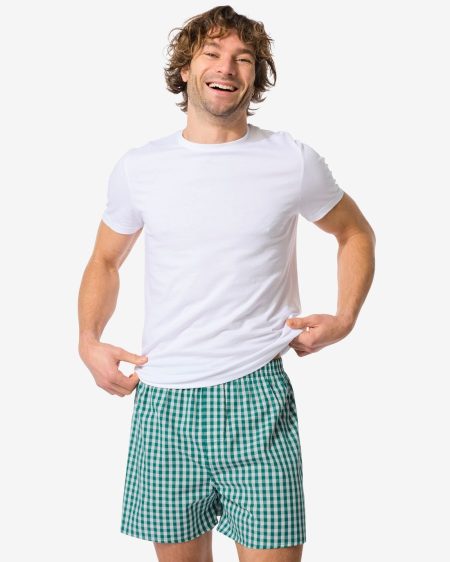 HEMA HEMA Losse Herenboxer Ruiten Groen (groen)