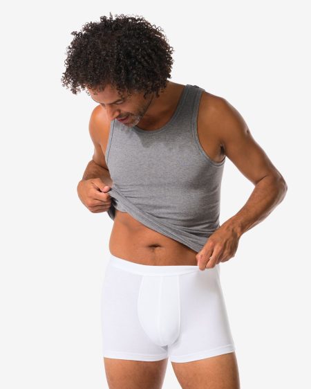 HEMA Herenboxers Kort Katoen/stretch Long Lasting Wit (wit)